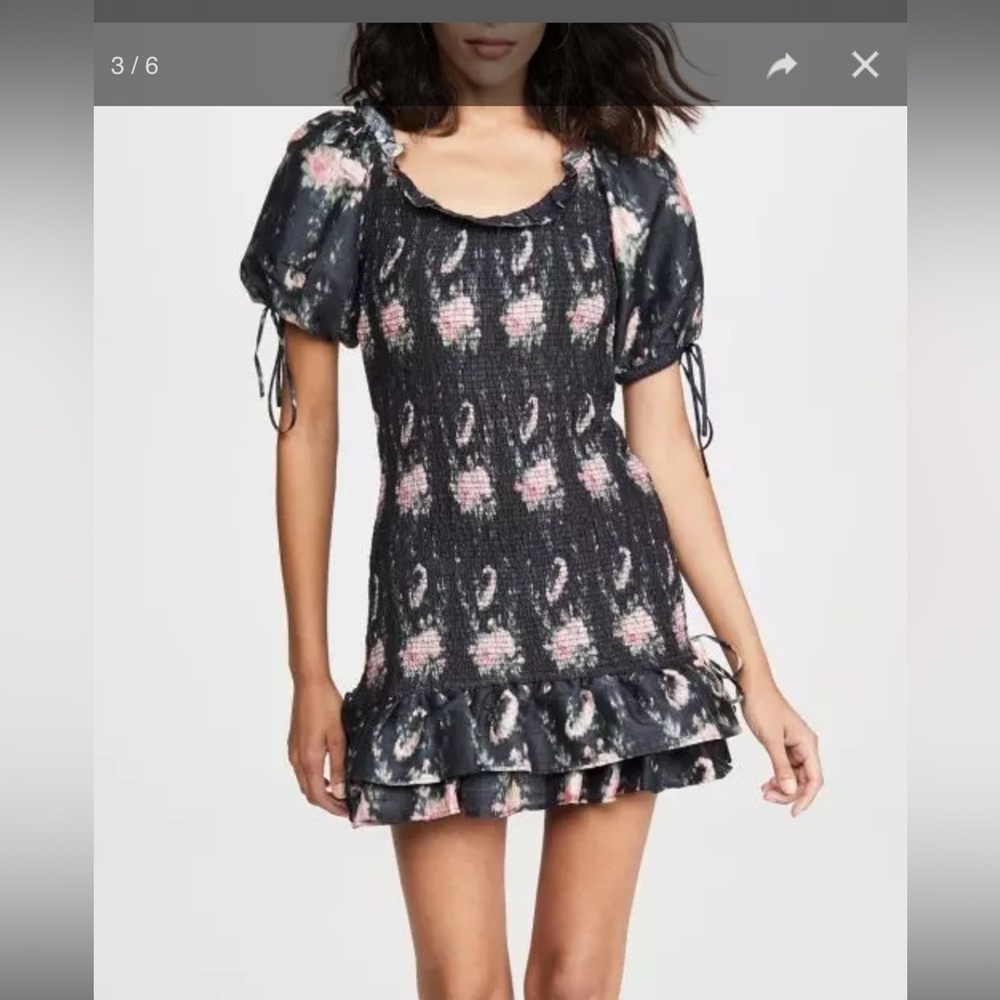 LoveShackFancy black and pink dress size small